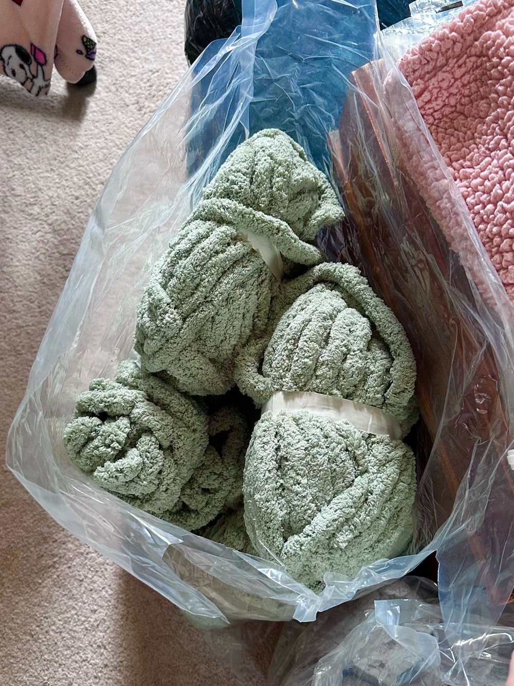 11 Skeins Plush Chunky Yarn - Sage green